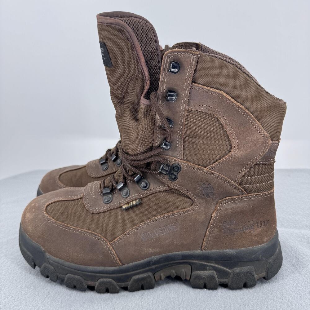 MENS 10.5 WOLVERINE BIG BISON 8" Boots 600G THINSULATE GORE-TEX 600g Waterproof